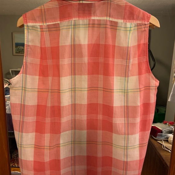 Vintage DVF Picnic Plaid Button Front Tank large - Picture 3 of 11